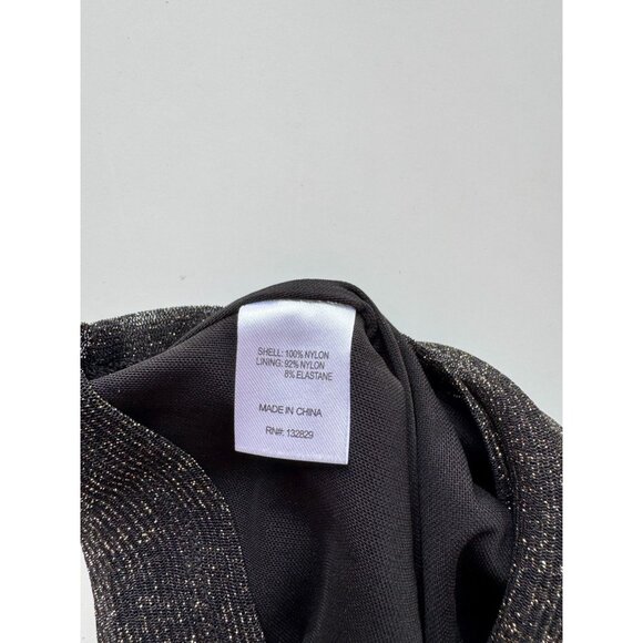 NWT LOVERS + FRIENDS Riya Black Gold Metallic Mesh Long Sleeve Crop Top, Size XS - Picture 10 of 11